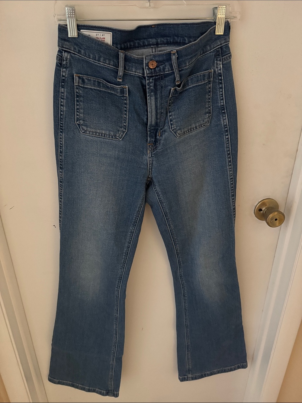 GAP High Rise Flare Women's Blue Denim Flare Jeans - Mid Wash